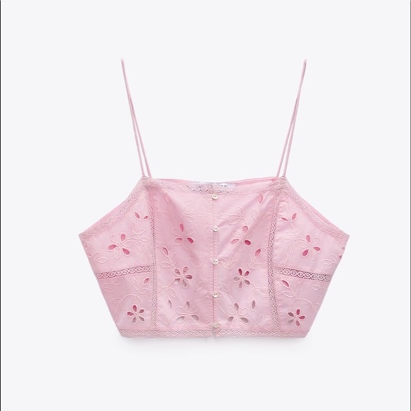 🌺🌺🌺 Zara cropped top with open embroidery - Picture 4 of 6